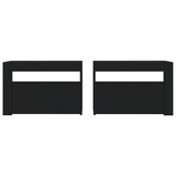 vidaXL Nachtkastjes 2 st. LED 60x35x40 cm Zwart - 58% Korting