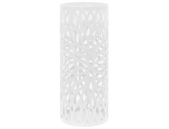 vidaXL Parapluhouder Bladeren Staal Wit - 73% Korting!