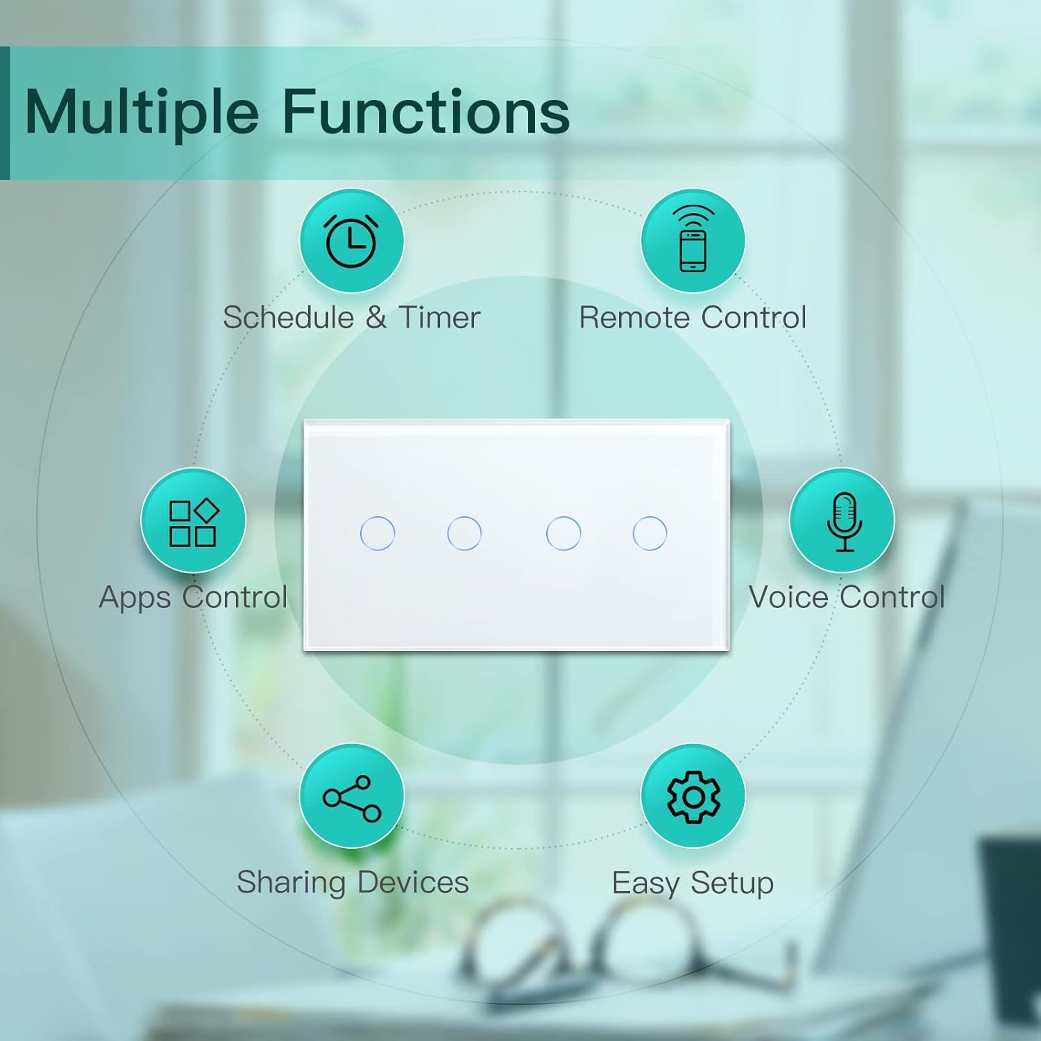 BSEED Slimme Dubbele Wi-Fi Schakelaar - 59% Korting