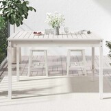 vidaXL Tuintafel Grenenhout Wit - 54% Korting!