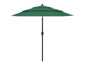 vidaXL Parasol 3-laags met aluminium paal 2,5 m groen