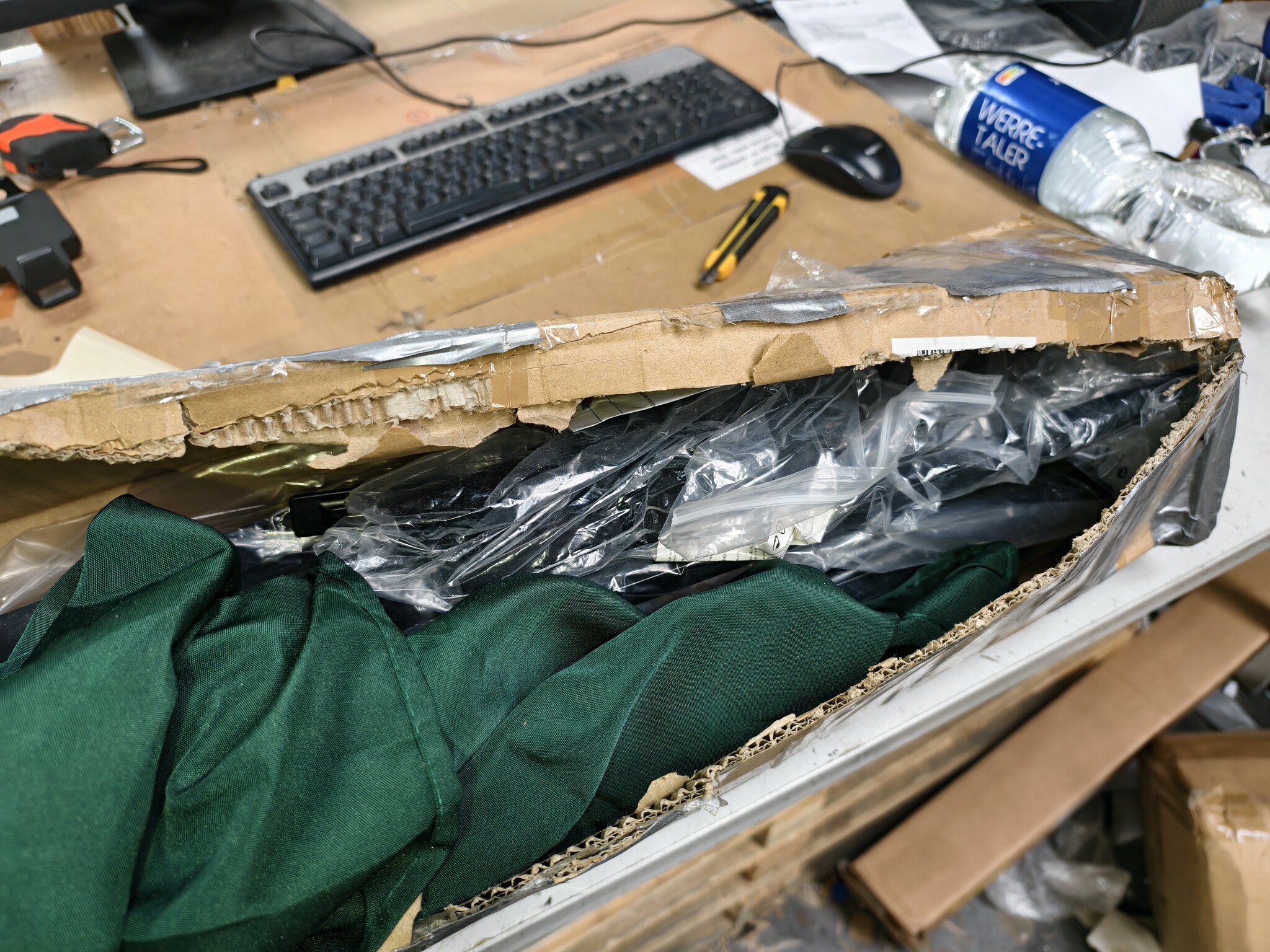 vidaXL Parasol 3-laags met aluminium paal 2,5 m groen