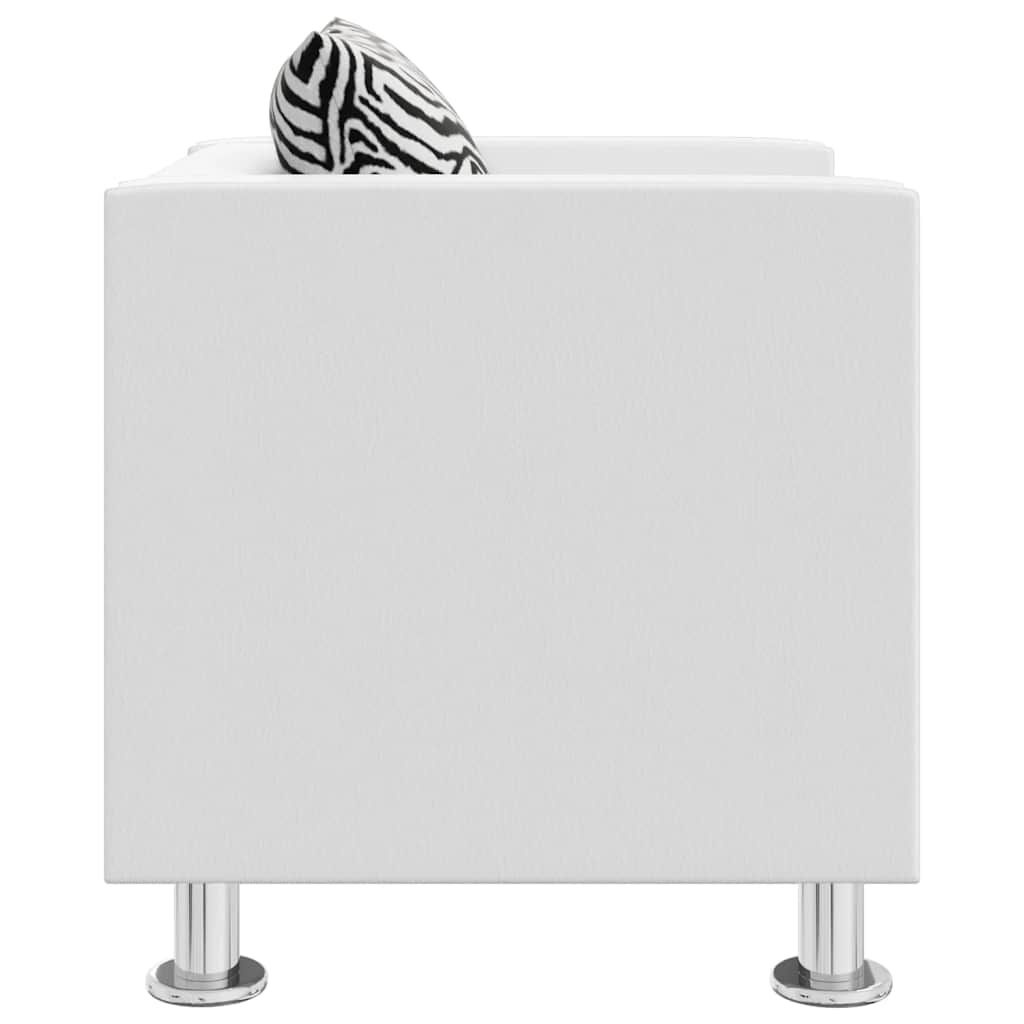 vidaXL Fauteuil kunstleer wit