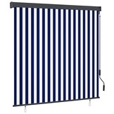 VidaXL Rolgordijn Buiten - 160x250 cm Blauw/Wit - 62% Korting