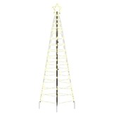 vidaXL LED Kerstboom met 390 LED met grondpennen Warmwit 250 cm IJzer