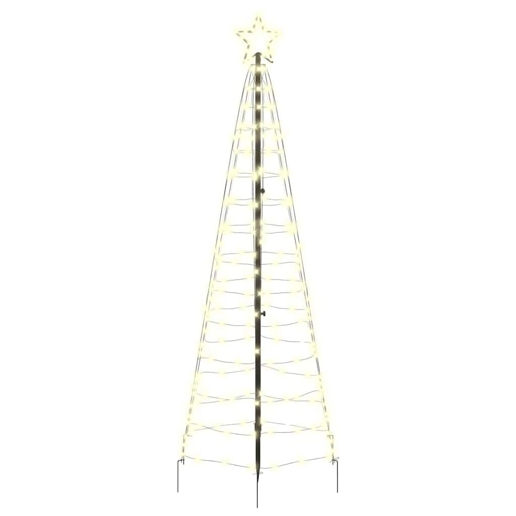 vidaXL LED Kerstboom met 390 LED met grondpennen Warmwit 250 cm IJzer