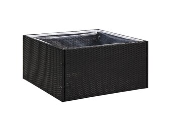 vidaXL Plantenbak 80x80x40 cm poly rattan zwart