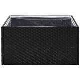 vidaXL Plantenbak 80x80x40 cm poly rattan zwart