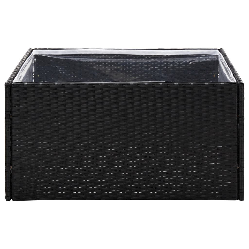 vidaXL Plantenbak 80x80x40 cm poly rattan zwart