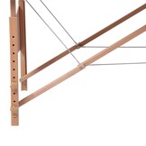 vidaXL Inklapbare massagetafel 2 zones met houten frame (creme)