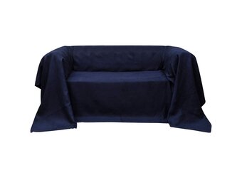 Bankhoes microsuede marineblauw 210 x 280 cm