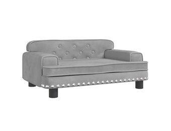 vidaXL Hondenmand 70x45x30 cm fluweel lichtgrijs