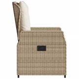 vidaXL Tuinstoelen 2 st verstelbaar poly rattan beige