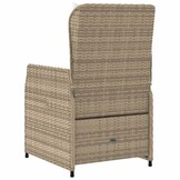 vidaXL Tuinstoelen 2 st verstelbaar poly rattan beige