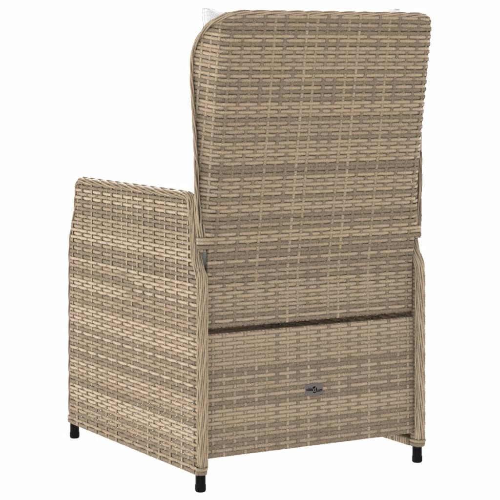 vidaXL Tuinstoelen 2 st verstelbaar poly rattan beige