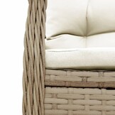 vidaXL Tuinstoelen 2 st verstelbaar poly rattan beige