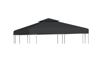 vidaXL Vervangend tentdoek prieel 310 g/m² 3x3 m donkergrijs