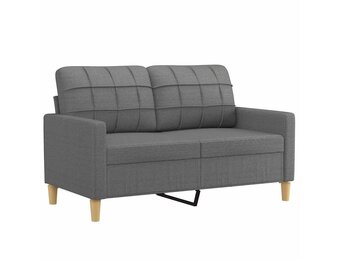 vidaXL Tweezitsbank 120 cm stof donkergrijs