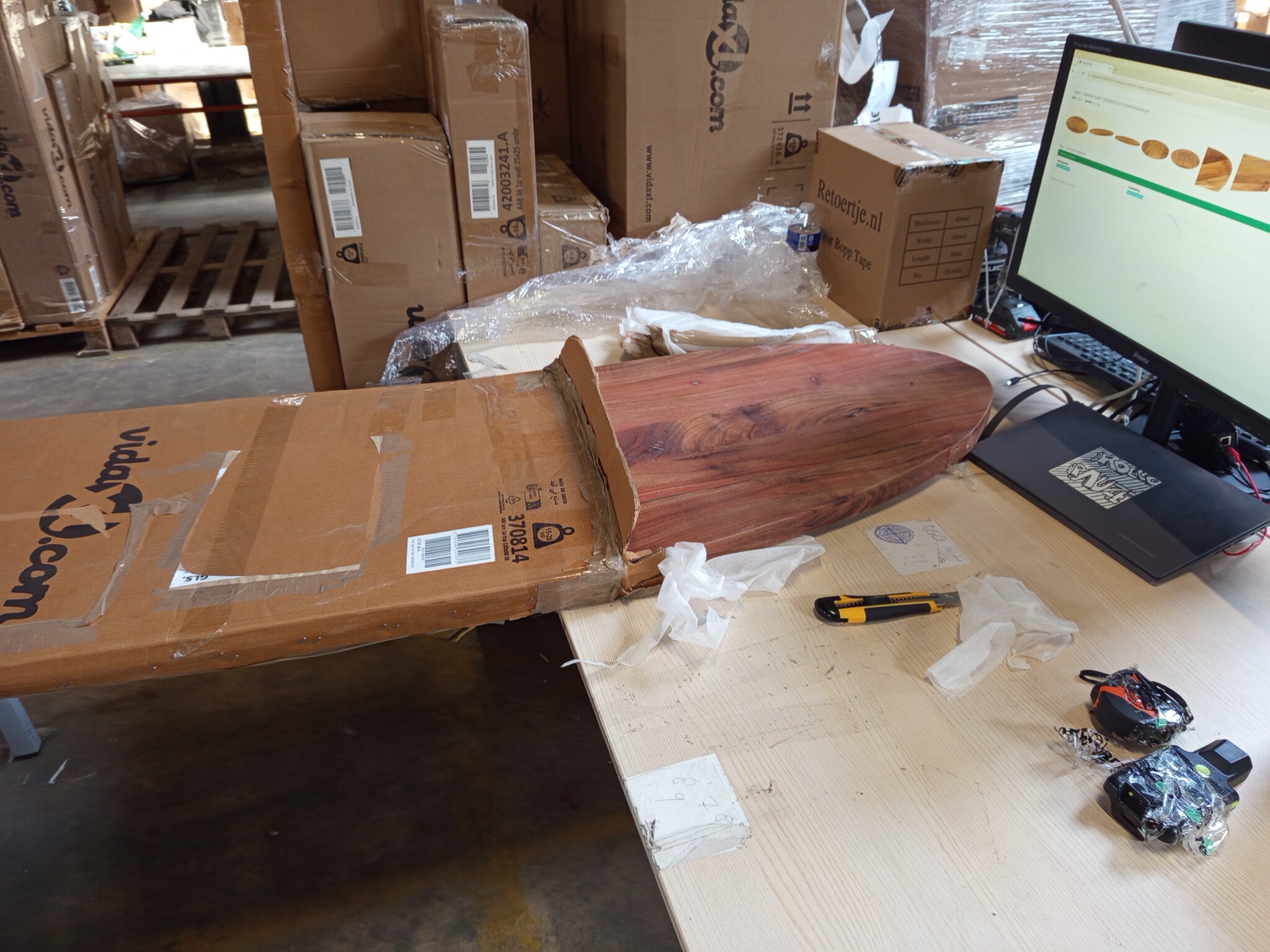 vidaXL Tafelblad ovaal 120x50x3,8 cm massief acaciahout