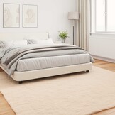 vidaXL Nep Konijnenbont Tapijt Taupe 200 x 200 cm Polyester