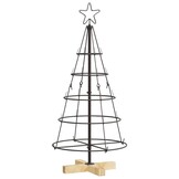 VidaXL Kerst Cone Boom Zwart 90cm met Houten Standaard - 30% Korting