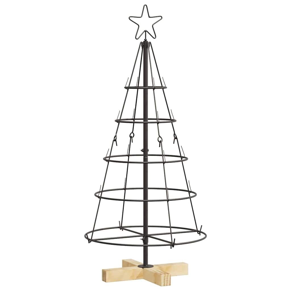 VidaXL Kerst Cone Boom Zwart 90cm met Houten Standaard - 30% Korting