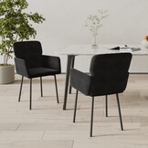 VidaXL Eetkamerstoelen 2 st. Fluweel Zwart - 34% Korting!