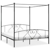 vidaXL Hemelbedframe Metaal Grijs 200x200 cm - 34% Korting!