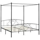 vidaXL Hemelbedframe Metaal Grijs 200x200 cm - 34% Korting!