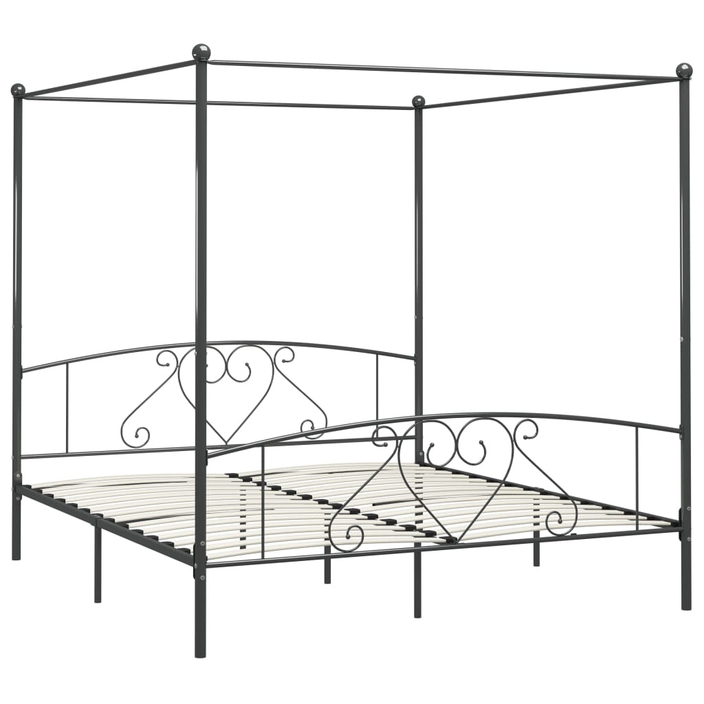 vidaXL Hemelbedframe Metaal Grijs 200x200 cm - 34% Korting!