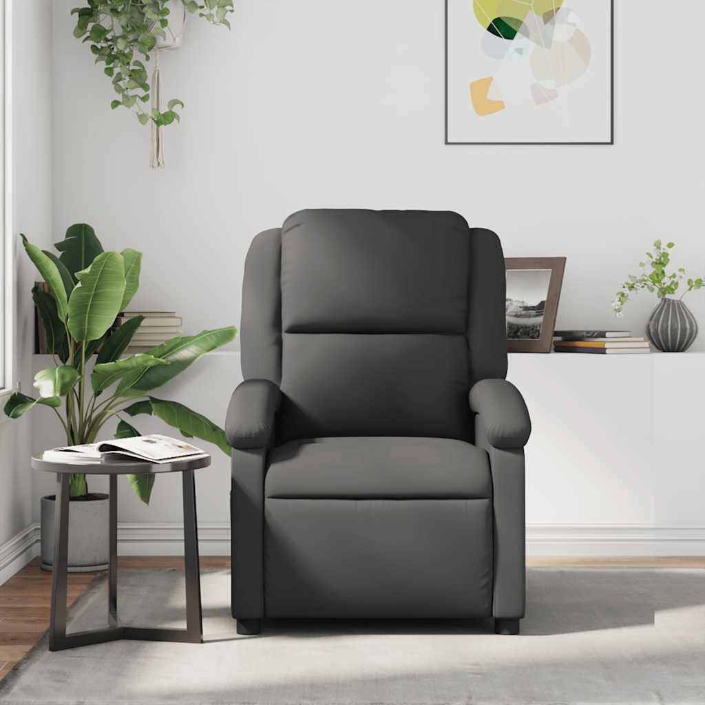 vidaXL Fauteuil Echt Leer Grijs - 34% Korting