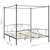 vidaXL Hemelbedframe Metaal Grijs 200x200 cm - 34% Korting!