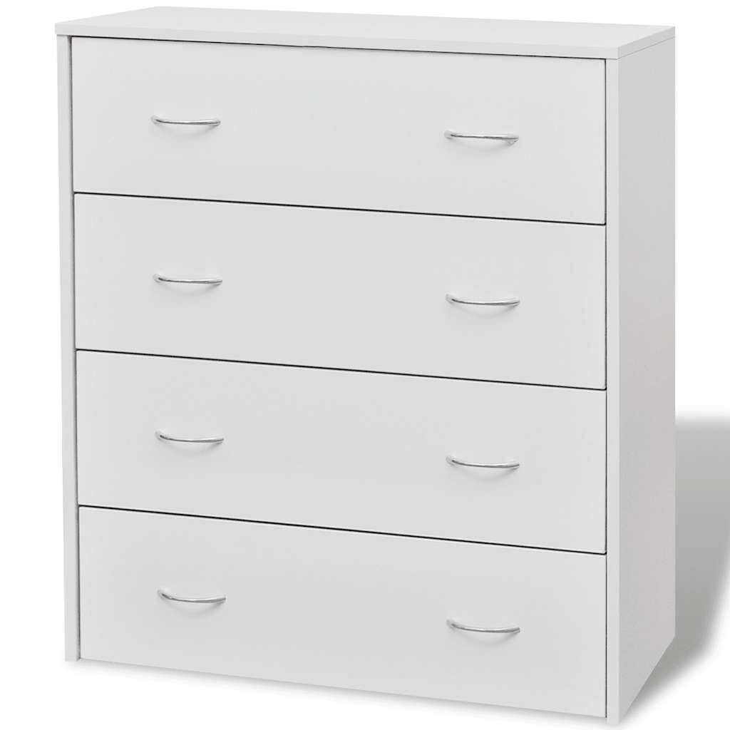 vidaXL Dressoir 4 Lades Wit - 33% Korting