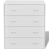 vidaXL Dressoir 4 Lades Wit - 33% Korting