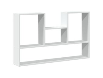 vidaXL Wandschap Wit Bewerkt Hout - 25% Korting