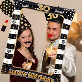 30e Verjaardag Fotobooth Accessoires Set met Opblaasbaar Frame - Veelkleurig
