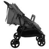 vidaXL Tweelingbuggy Staal Donkergrijs/Zwart | -29%