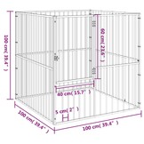 vidaXL Hondenkennel 4 panelen - Zwart - 34% Korting