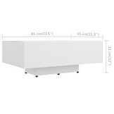 vidaXL Salontafel Wit Bewerkt Hout (85x55x31 cm) - 32% Korting!