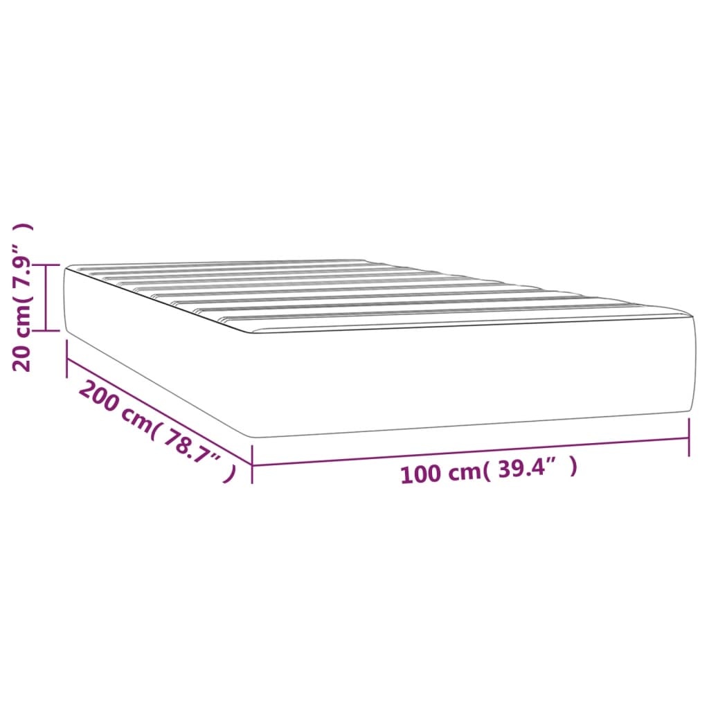 VidaXL Pocketveringmatras Zwart 100x200x20 cm - 29% Korting!