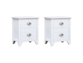 vidaXL Nachtkastjes 2 stuks, Wit - Nu 34% Korting!