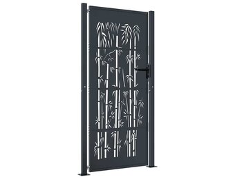 vidaXL Poort met bamboe-ontwerp 105x180 cm staal antracietkleurig