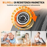 Recumbent ergometer met 16 instelbare weerstandsniveaus, lcd-display en app-connectie, hometrainer, bewaking van de hartslag, capaciteit 180 kg