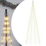 vidaXL LED-kerstboom aan vlaggenmast 550 LED's warm wit 300 cm
