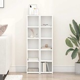 vidaXL Cd-kasten 2 st 21x16x93,5 bewerkt hout wit