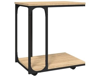 vidaXL Bijzettafel met wieltjes 50x35x55,5 cm hout sonoma eikenkleurig