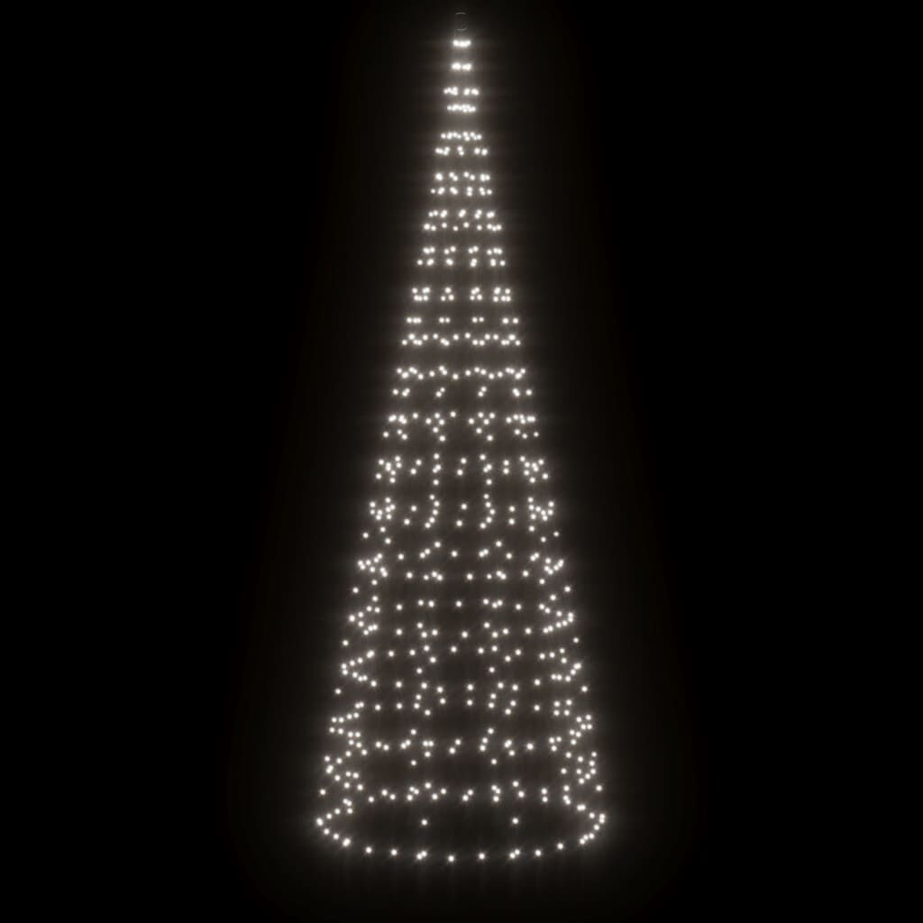 vidaXL LED-kerstboom aan vlaggenmast 550 LEDs koud wit 300 cm
