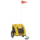 vidaXL Hondenfietstrailer oxford stof en ijzer geel