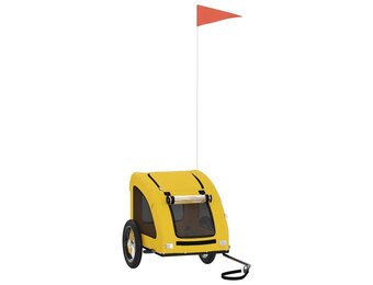 vidaXL Hondenfietstrailer oxford stof en ijzer geel