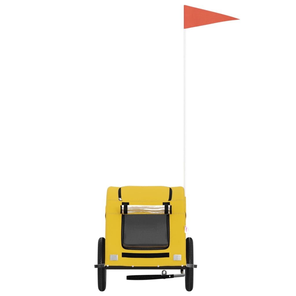 vidaXL Hondenfietstrailer oxford stof en ijzer geel